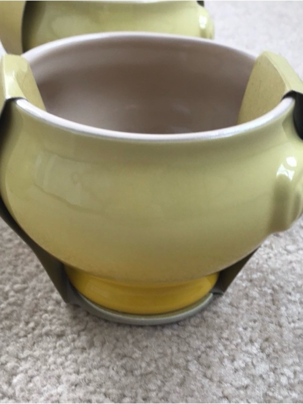 Le Creuset TWO Yellow Ceramic Soup Bowls
